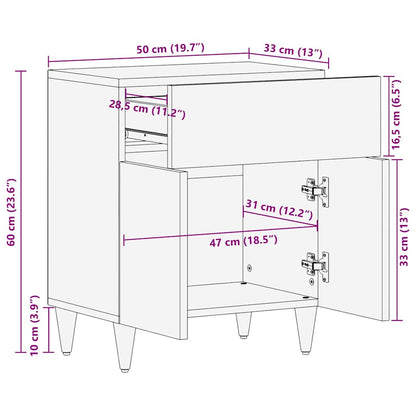 Light grey bedside table 50x33x60 cm