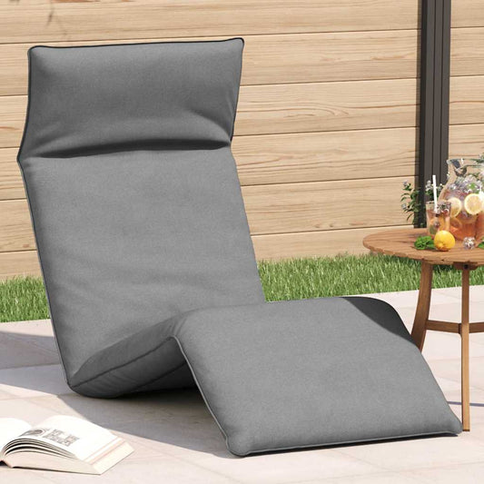 Espreguiçadeira dobrável 175x54x8,5 cm tecido Oxford cinzento