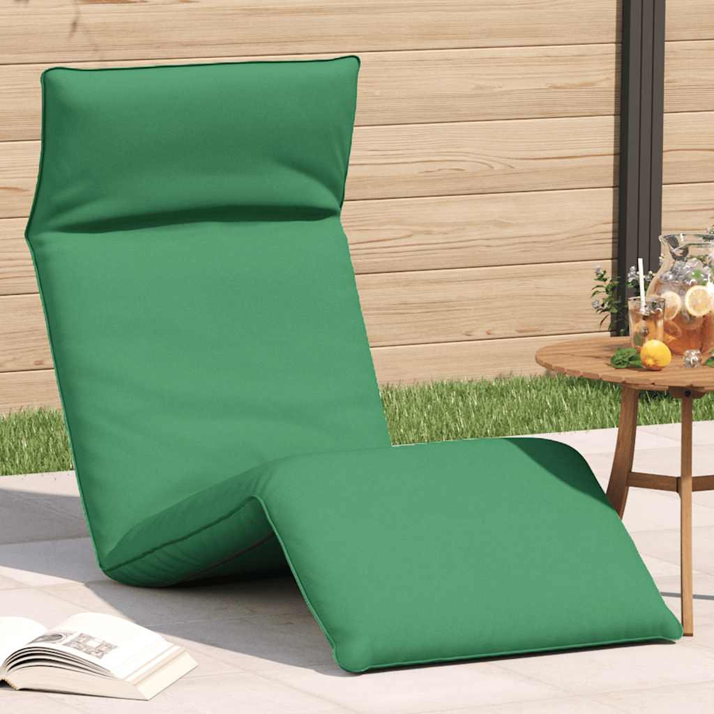 Espreguiçadeira dobrável 175x54x8,5 cm tecido Oxford verde
