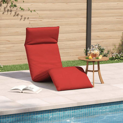 Espreguiçadeira dobrável 175x54x8,5 cm tecido Oxford vermelho