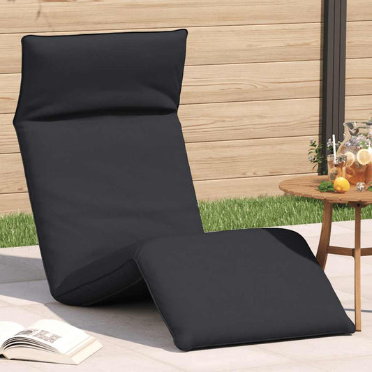 Folding sun lounger 175x54x8.5 cm black Oxford fabric