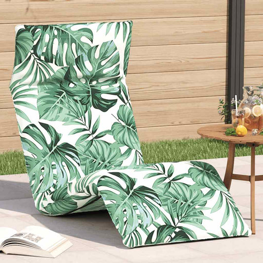 Folding sun lounger 175x54x8.5 cm Leaf pattern