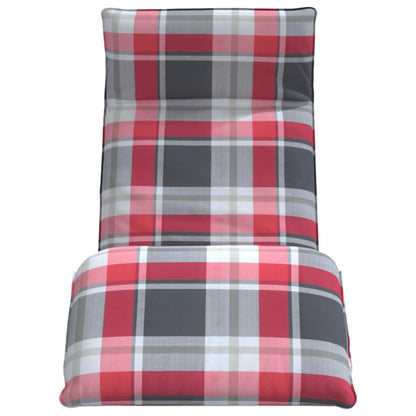Folding sun lounger 175x54x8.5 cm Red checkered pattern