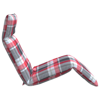 Folding sun lounger 175x54x8.5 cm Red checkered pattern