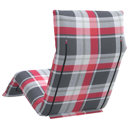 Folding sun lounger 175x54x8.5 cm Red checkered pattern