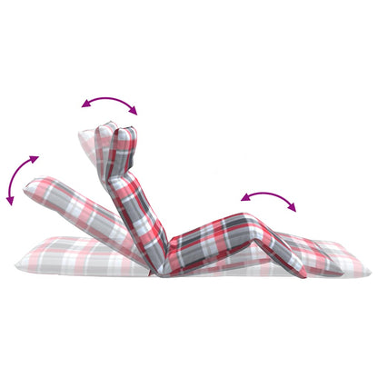 Folding sun lounger 175x54x8.5 cm Red checkered pattern