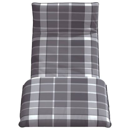 Folding sun lounger 175x54x8.5 cm Grey checkered pattern