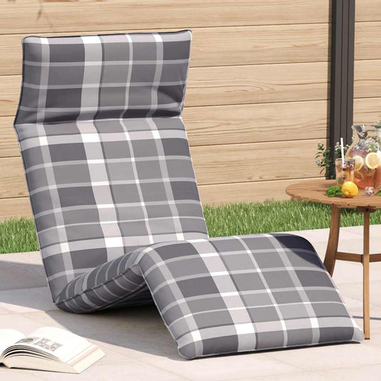 Folding sun lounger 175x54x8.5 cm Grey checkered pattern
