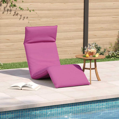 Folding sun lounger 175x54x8.5 cm pink Oxford fabric