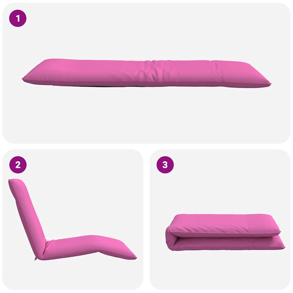 Folding sun lounger 175x54x8.5 cm pink Oxford fabric