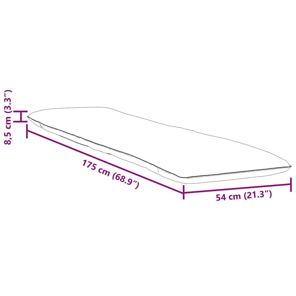 Folding sun lounger 175x54x8.5 cm pink Oxford fabric