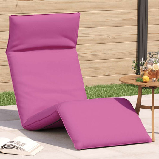 Folding sun lounger 175x54x8.5 cm pink Oxford fabric