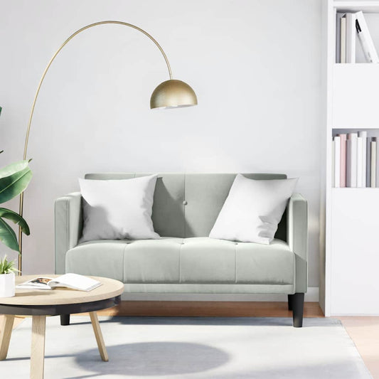 111 cm light grey velvet glove sofa