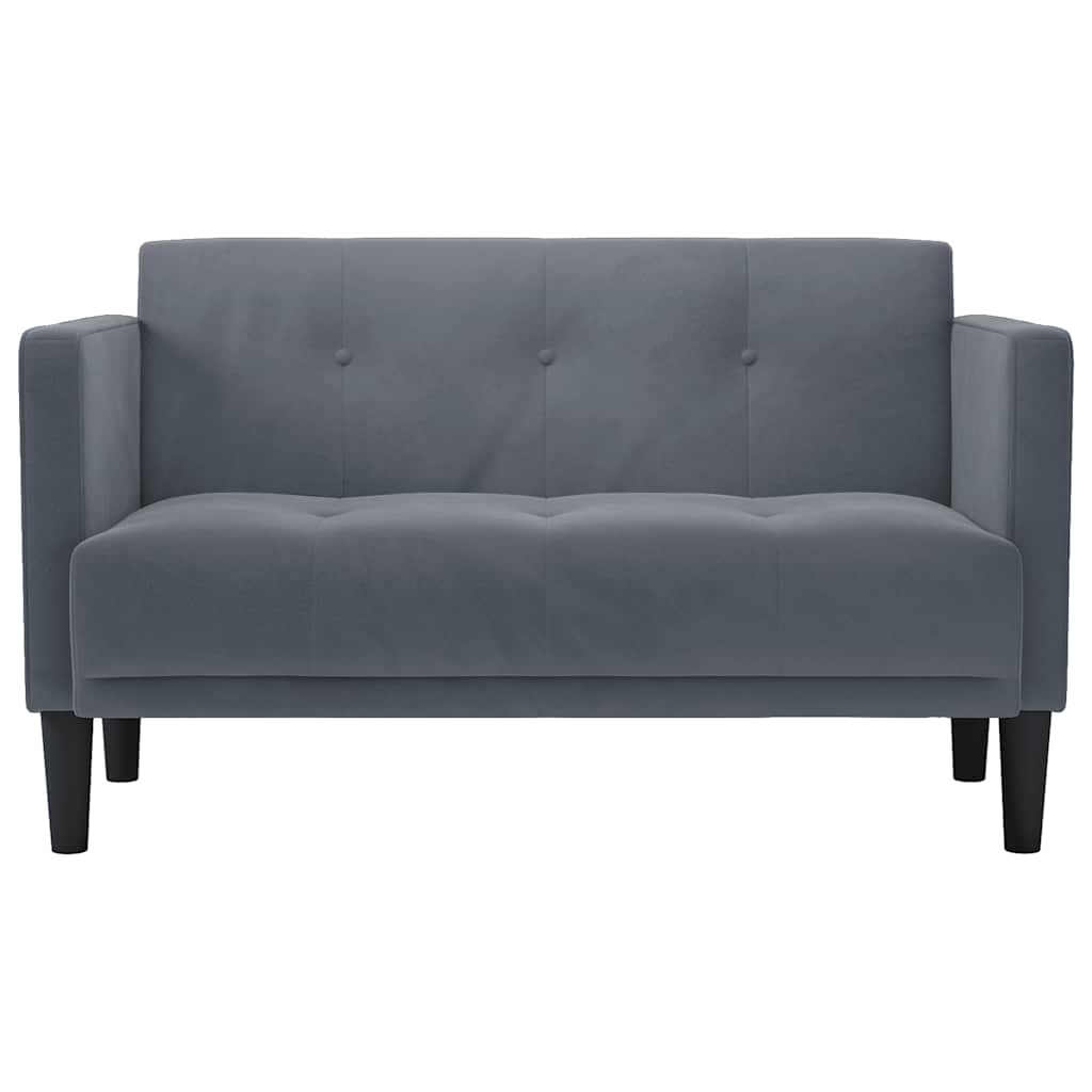 111 cm dark grey velvet glove sofa