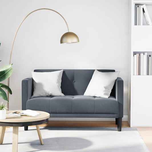 111 cm dark grey velvet glove sofa