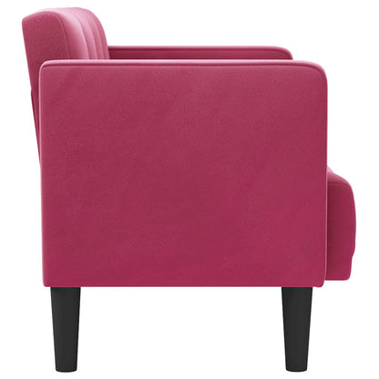 Sofá-luvas 111 cm veludo vermelho tinto