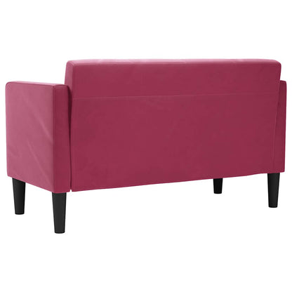 Sofá-luvas 111 cm veludo vermelho tinto