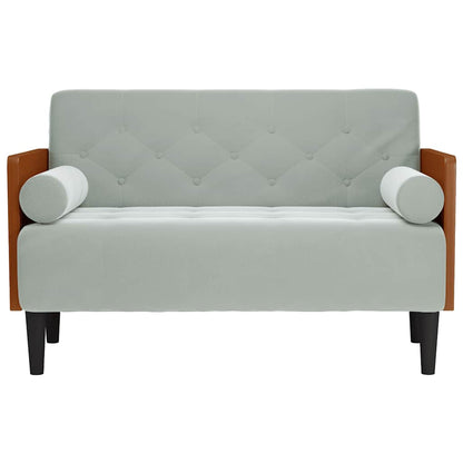 Sofa-gloves with rollers 110 cm light grey velvet