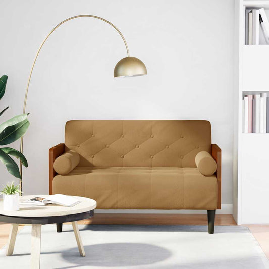 Sofa glove with rollers 110 cm brown velvet