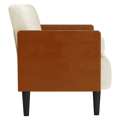 Sofá-luvas com rolos 110 cm veludo creme