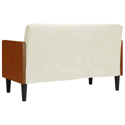 Sofá-luvas com rolos 110 cm veludo creme