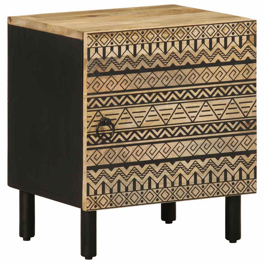 Bedside table 40x33.5x46 cm solid rough mango wood