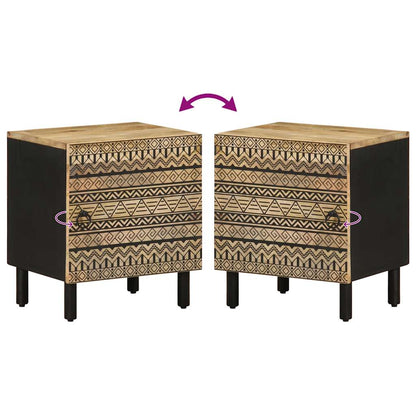 Bedside table 40x33.5x46 cm solid rough mango wood