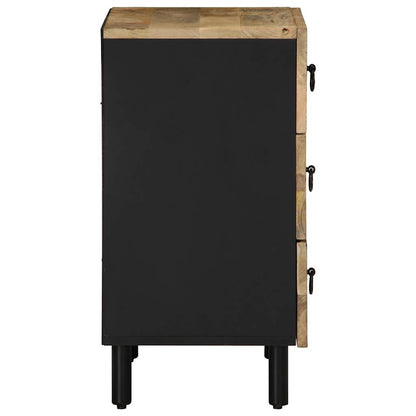 Bedside table 50x33x62cm solid rough mango wood black