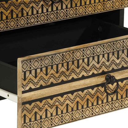 Bedside table 50x33x62cm solid rough mango wood black