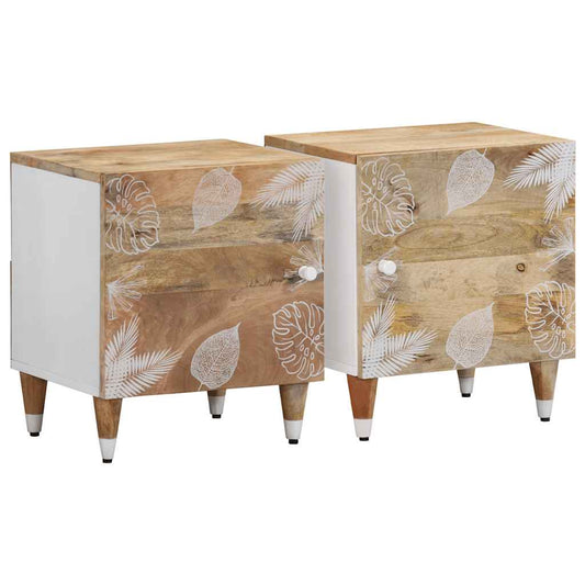 Bedside tables 2 pcs 40x33.5x46 cm solid mango wood