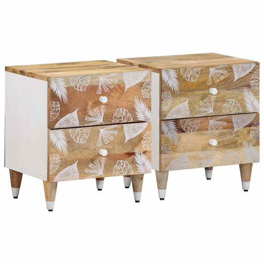 Bedside tables 2 pcs 40x33.5x46 cm solid mango wood