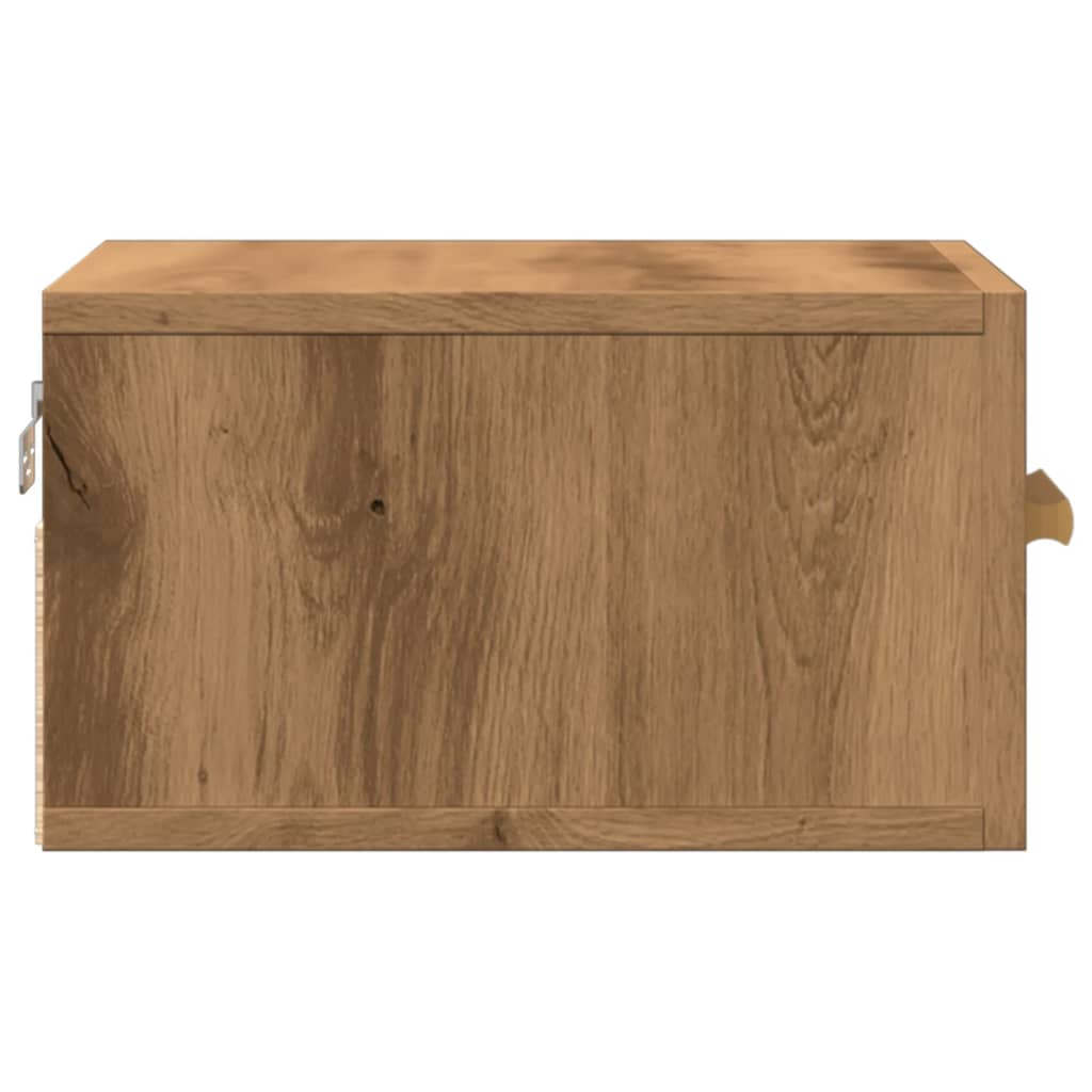 Mesa de cabeceira de parede 35x35x20 cm cor carvalho artisiano