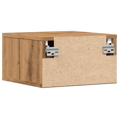 Mesa de cabeceira de parede 35x35x20 cm cor carvalho artisiano