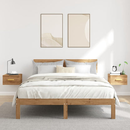 Wall mounted bedside tables 2pcs 35x35x20cm artisian oak