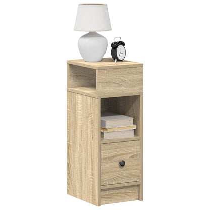 Mesa de cabeceira com gaveta 25x31x66 cm carvalho sonoma