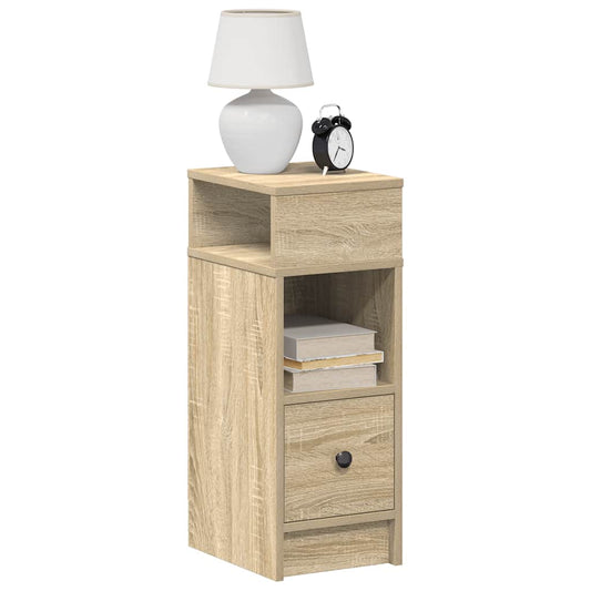 Mesa de cabeceira com gaveta 25x31x66 cm carvalho sonoma