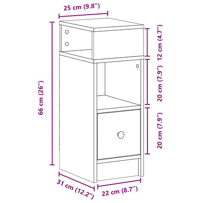 Mesas de cabeceira 2 pcs com gaveta 25x31x66 cm carvalho sonoma