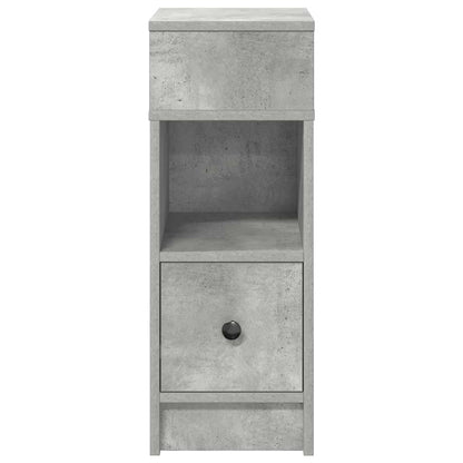Mesas de cabeceira 2pcs com gaveta 25x31x66 cm cinzento cimento