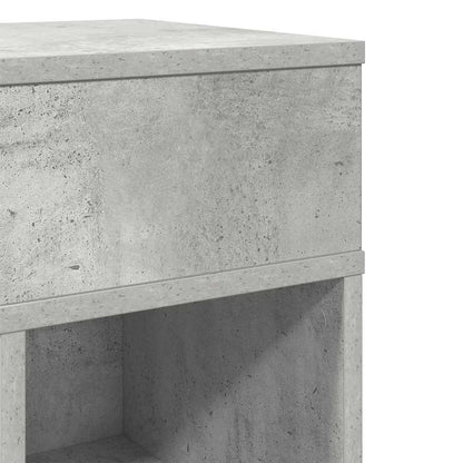 Mesas de cabeceira 2pcs com gaveta 25x31x66 cm cinzento cimento