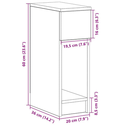 Mesa de cabeceira com gaveta 20x36x60 cm branco