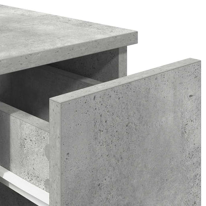 Mesas de cabeceira com gaveta 2 pcs 20x36x60cm cinzento cimento