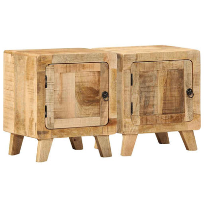 Mesas de cabeceira 2 pcs 40x32x46 cm mangueira áspera maciça