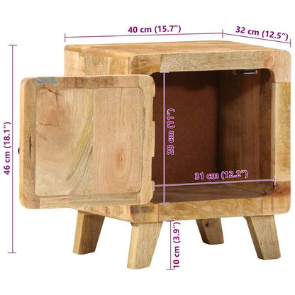 Mesas de cabeceira 2 pcs 40x32x46 cm mangueira áspera maciça