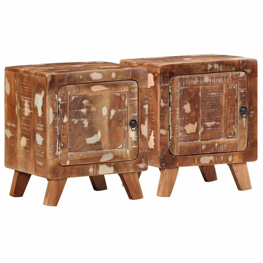 Bedside tables 2 pcs 40x32x46 cm solid reclaimed wood