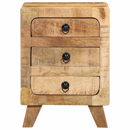 Bedside tables 2 pcs 37x32x50 cm solid rough mango wood