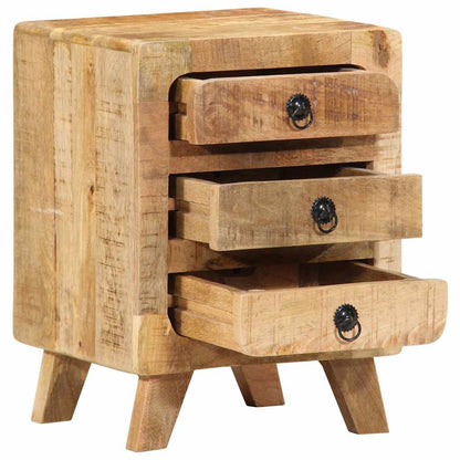 Bedside tables 2 pcs 37x32x50 cm solid rough mango wood