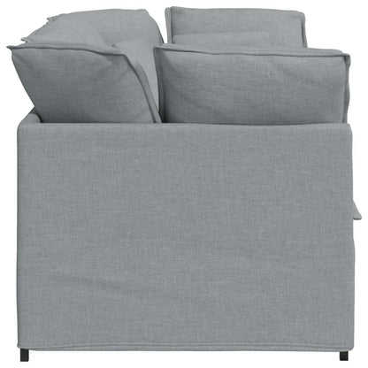 Sofá modular com almofadas tecido cinzento-claro
