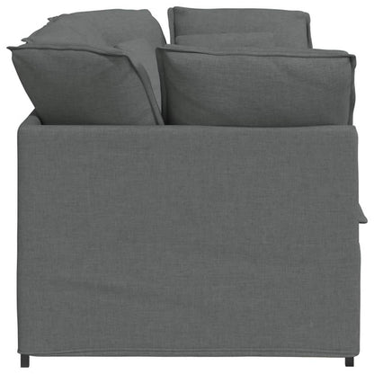 Sofá modular com almofadas tecido cinzento-escuro