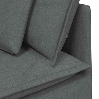 Sofá modular com almofadas tecido cinzento-escuro