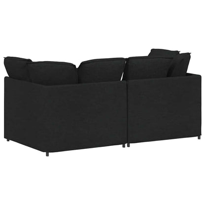 Sofá modular com almofadas tecido preto